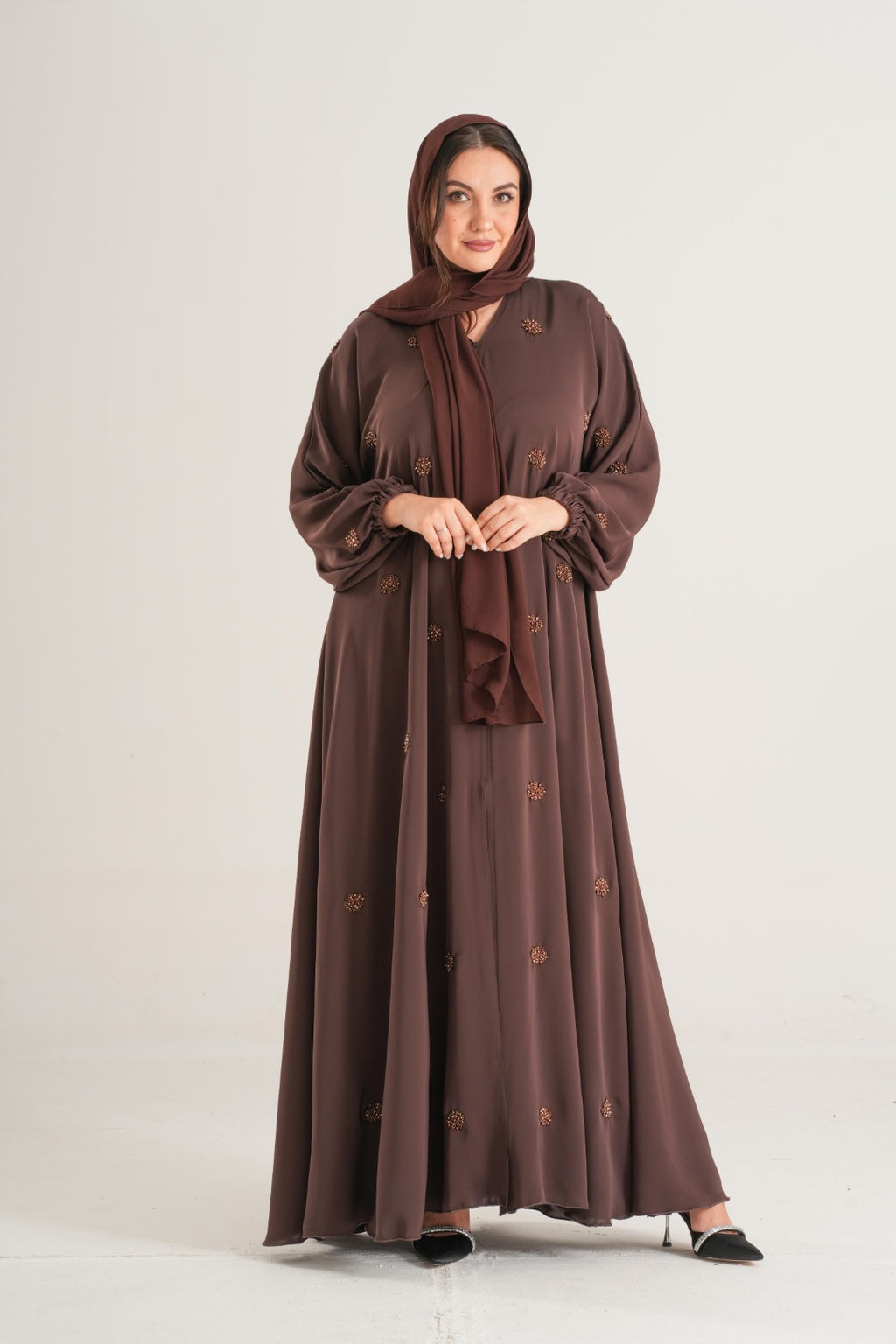 Ember Blossom Embellished Abaya