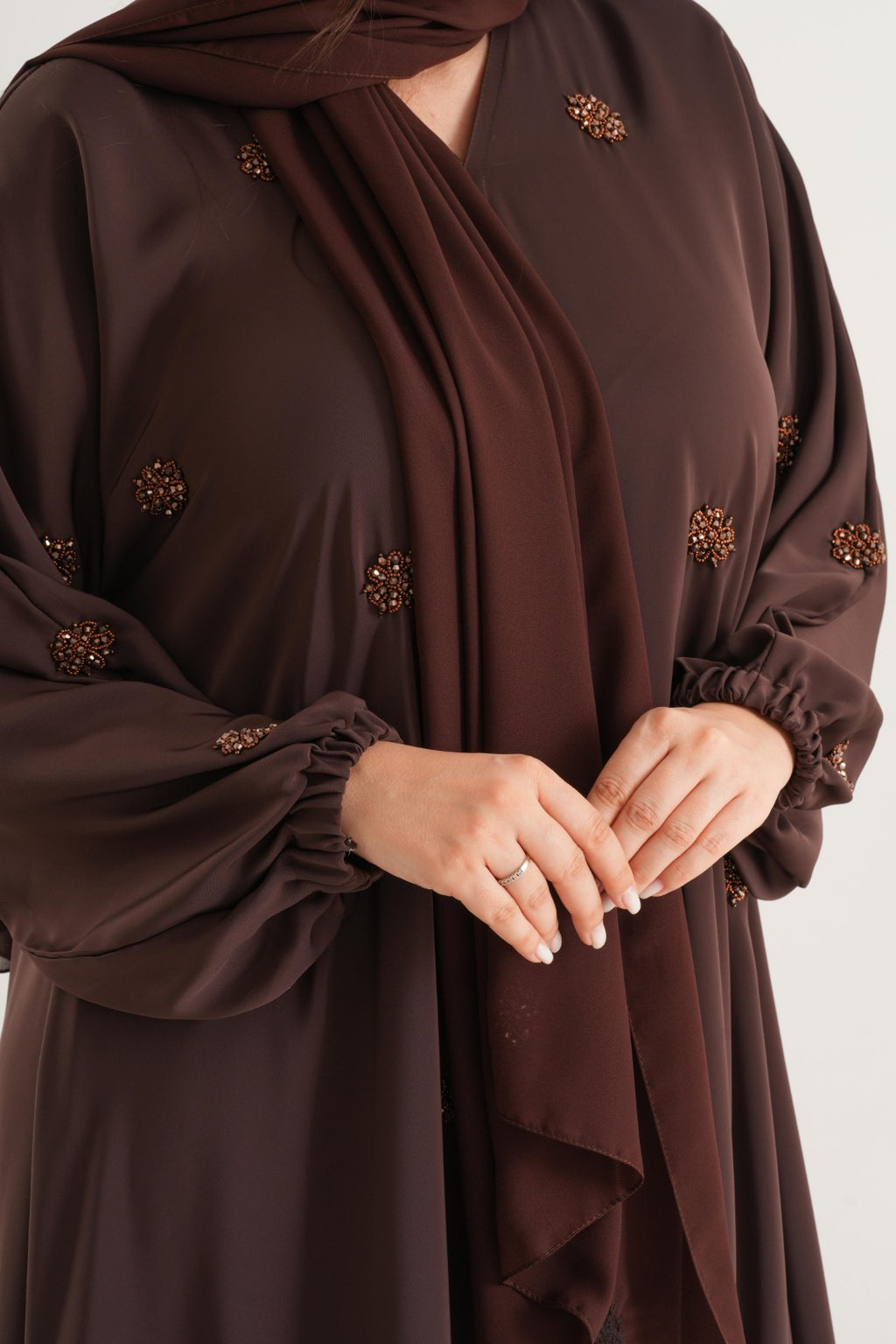 Ember Blossom Embellished Abaya