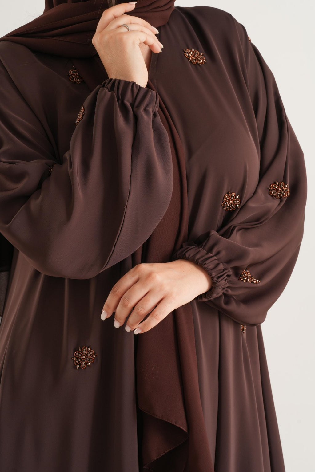 Ember Blossom Embellished Abaya