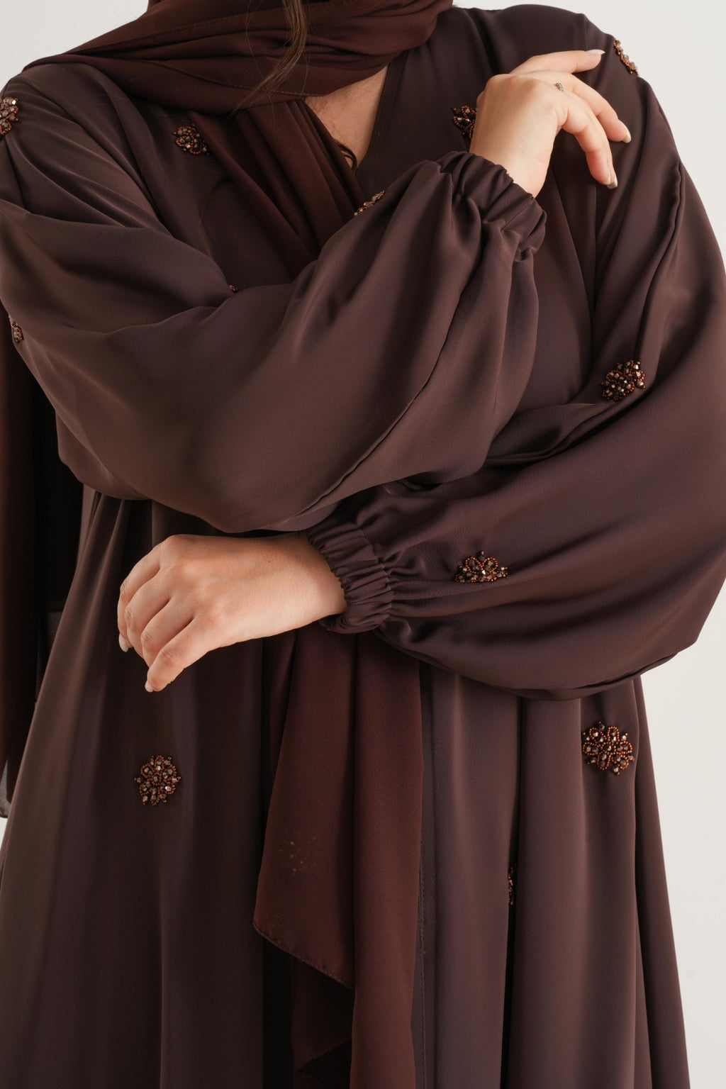 Ember Blossom Embellished Abaya