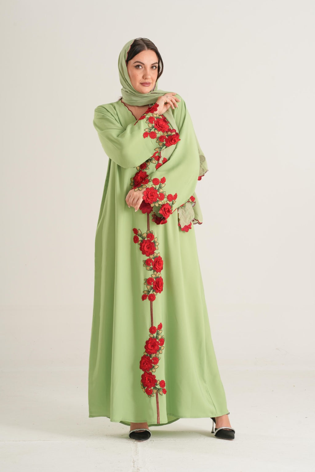 Green Rose Embellished