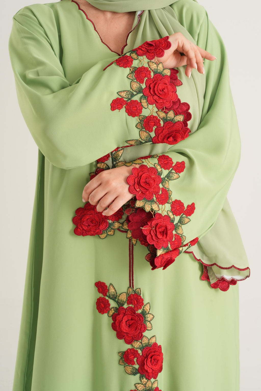 Green Rose Embellished