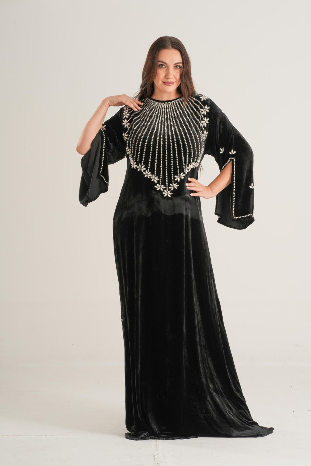 Belur Back Walk Embellished Abaya