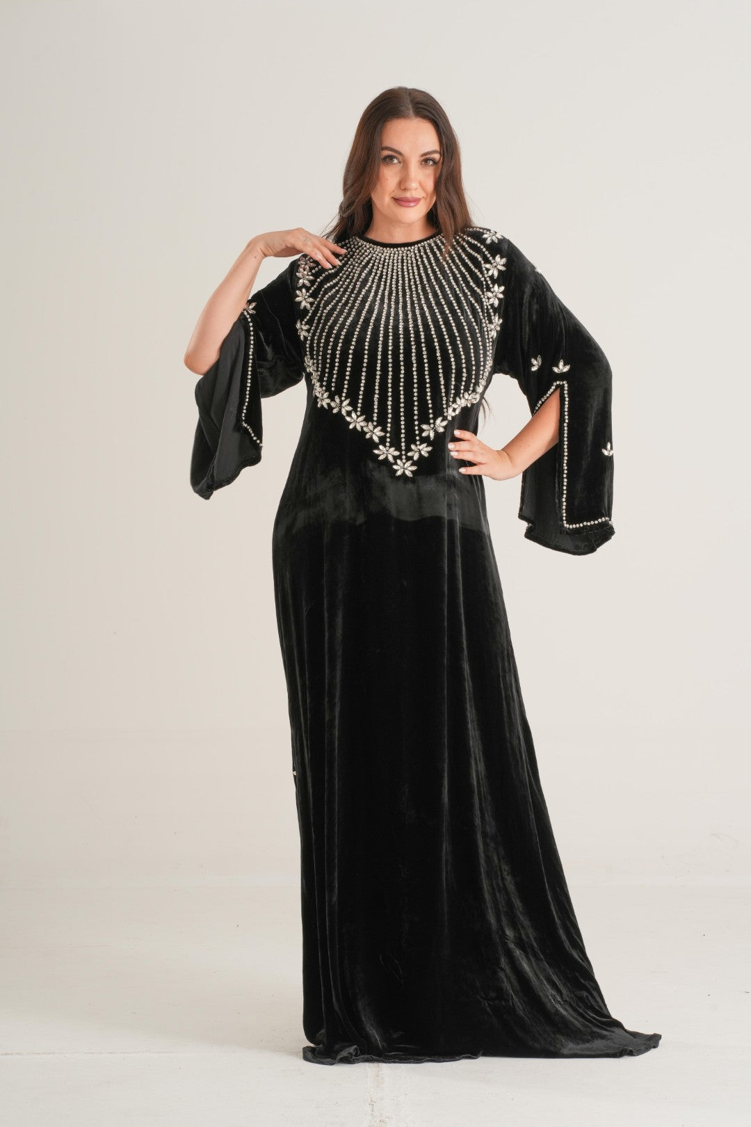 Belur Back Walk Embellished Abaya