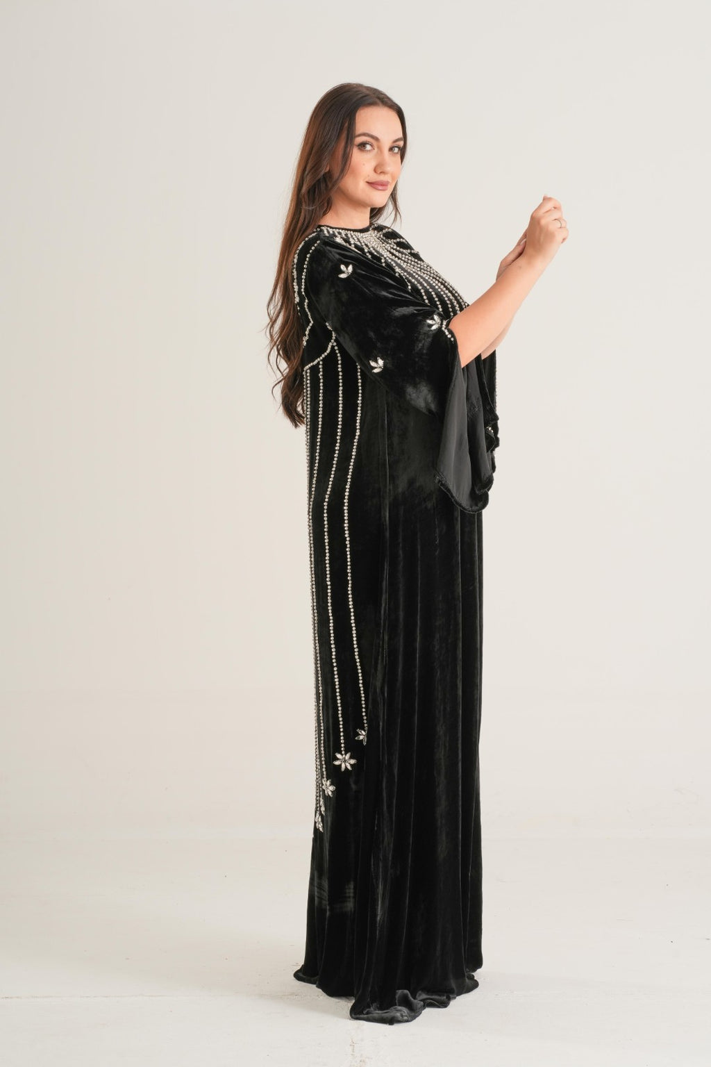 Belur Back Walk Embellished Abaya
