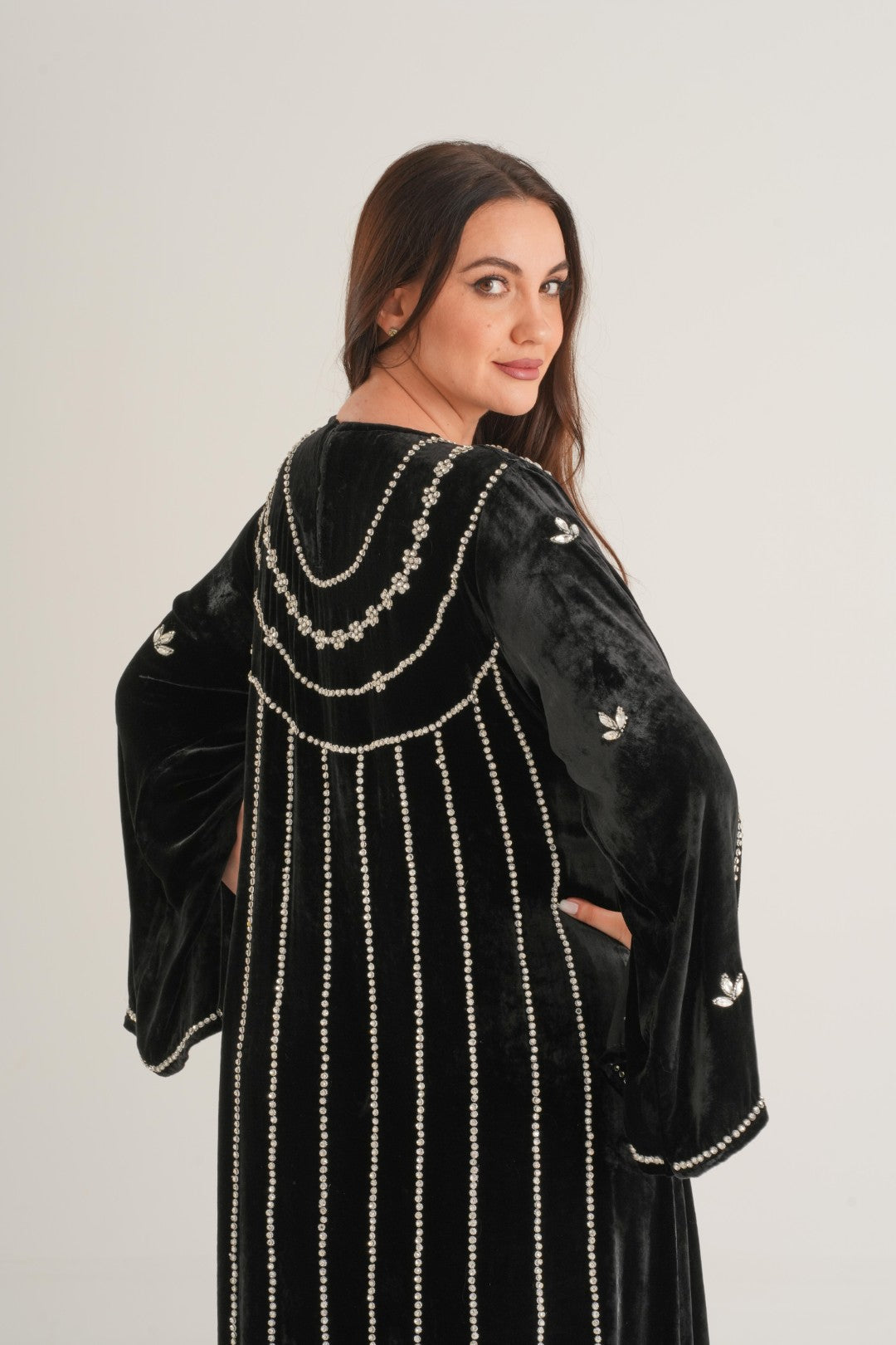 Belur Back Walk Embellished Abaya