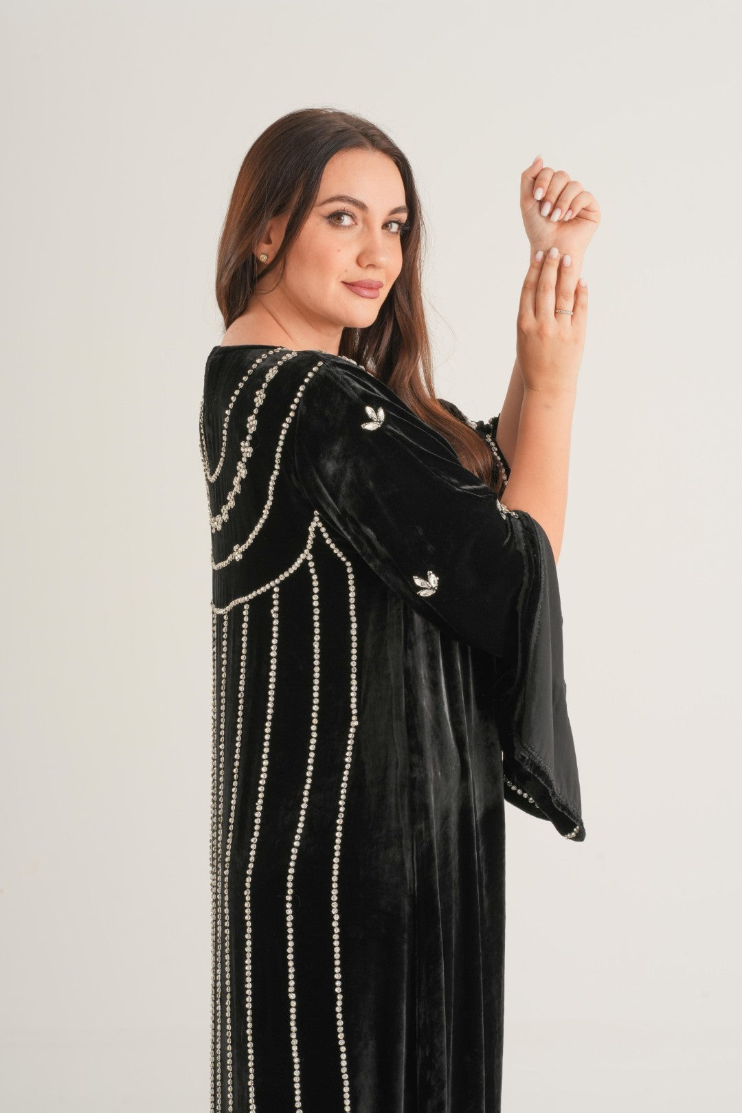 Belur Back Walk Embellished Abaya