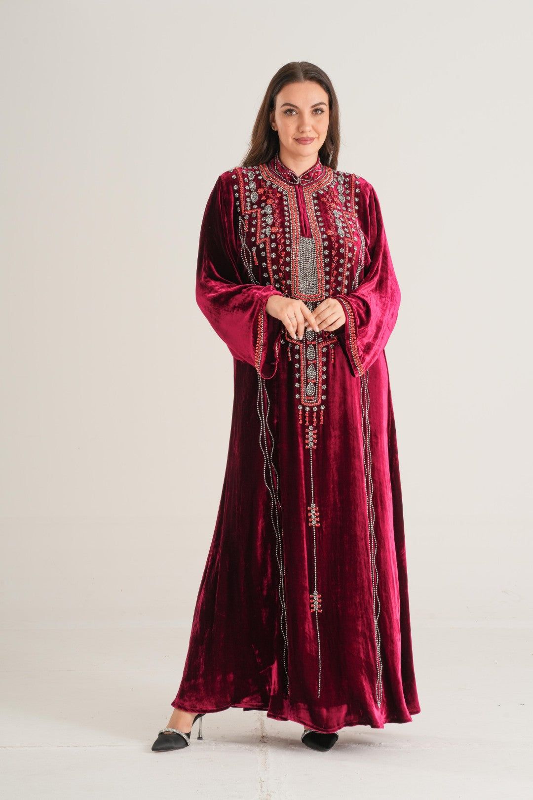 Belur Ruby Majesty Embellished Abaya