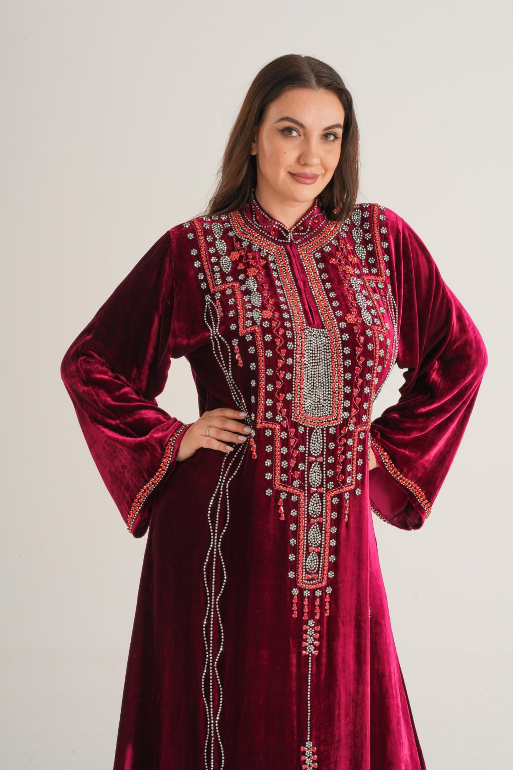 Belur Ruby Majesty Embellished Abaya
