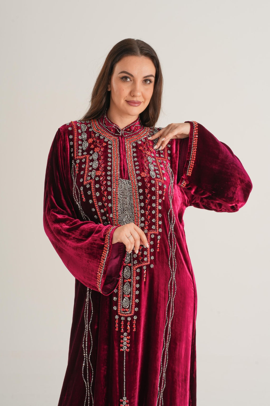 Belur Ruby Majesty Embellished Abaya