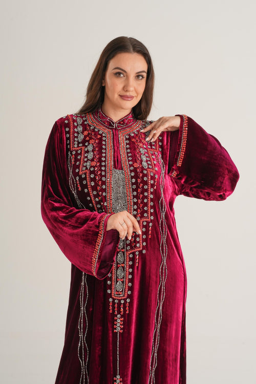 Belur Ruby Majesty Embellished Abaya