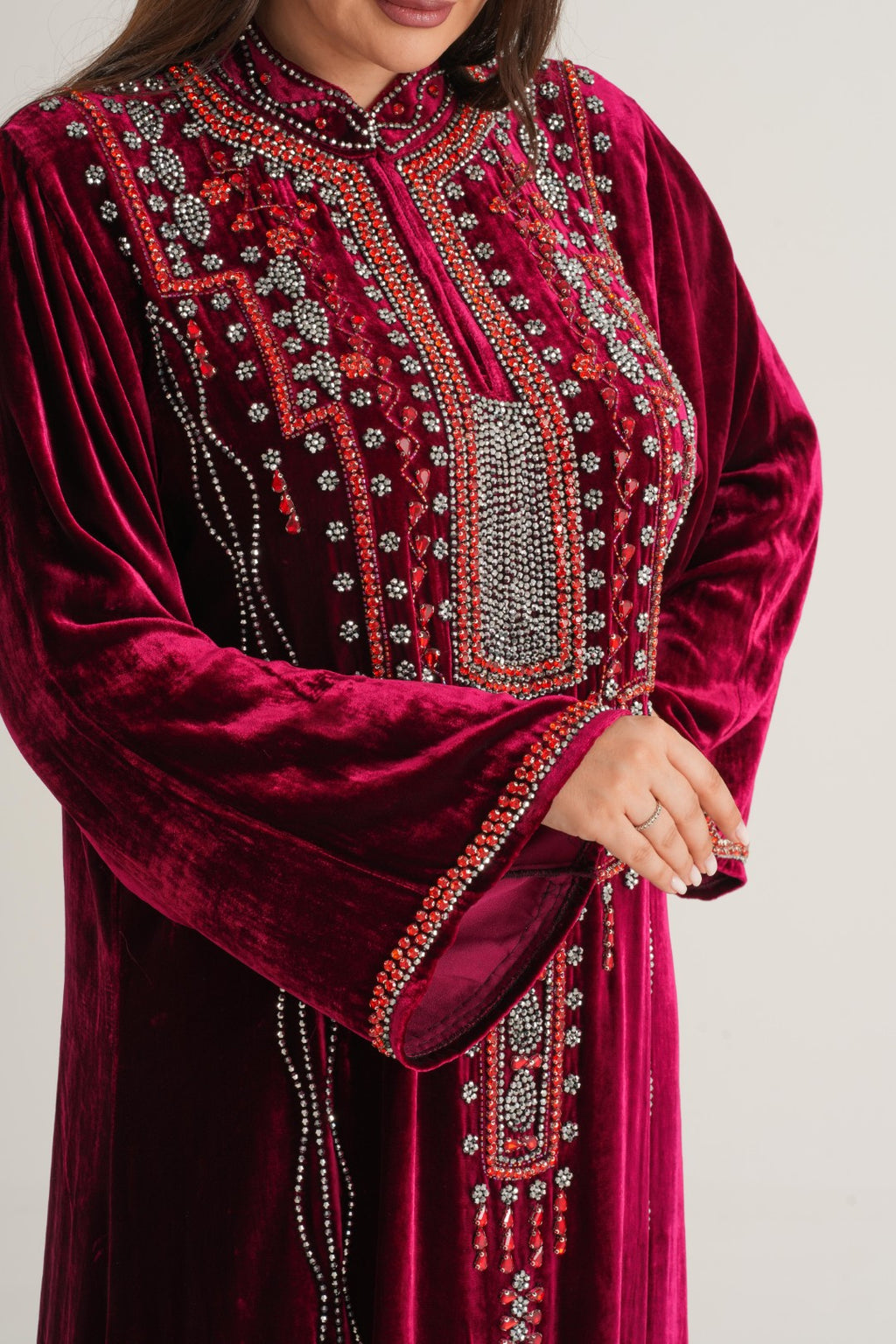 Belur Ruby Majesty Embellished Abaya
