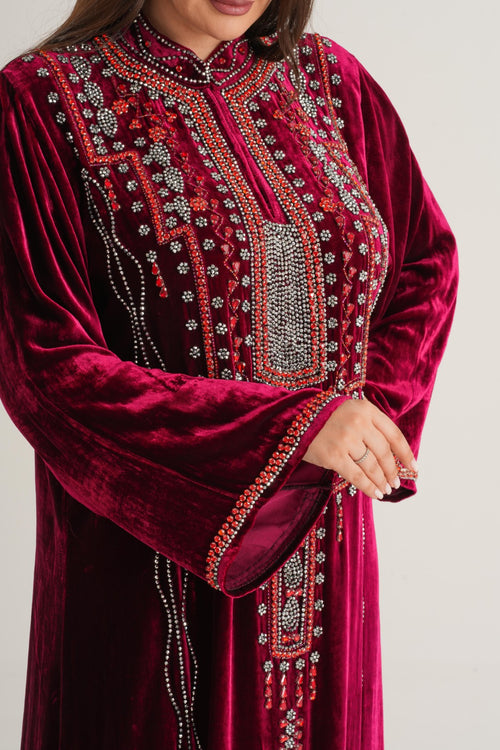 Belur Ruby Majesty Embellished Abaya