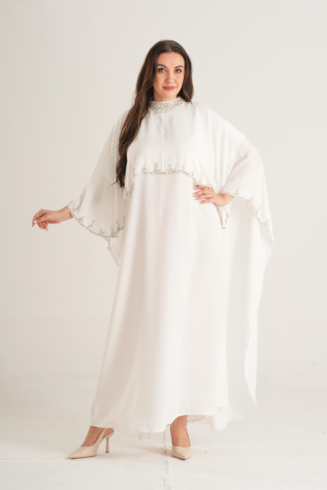 Nida Pearl-Embellished Abaya